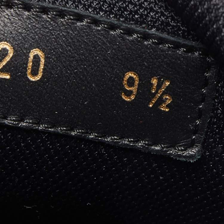 Pre Owned Louis Vuitton Black Monogram Leather Eclipse Frontrow Low Top Sneakers Size 43.5