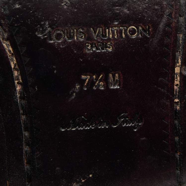 Pre Owned Louis Vuitton Black Damier Infini Patent Leather Loafers Size 41.5