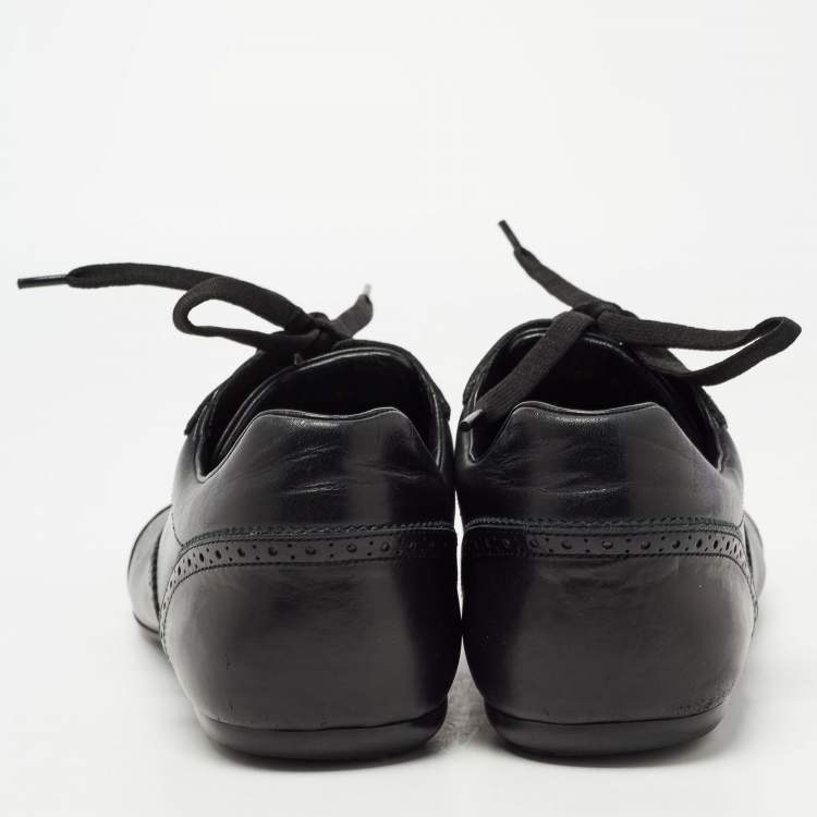 Pre Owned Louis Vuitton Black Leather Brogues Low Top Sneakers Size 42.5
