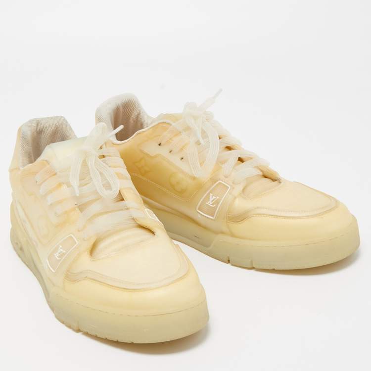 Pre Owned Louis Vuitton Transparent/Beige Monogram PVC Trainer Sneakers Size 41