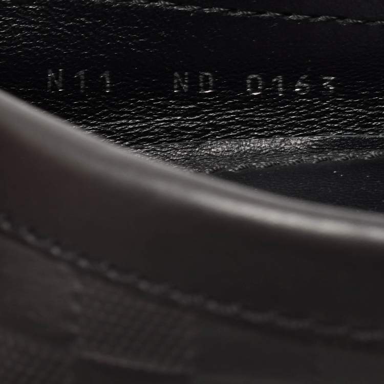 Pre Owned Louis Vuitton Black Leather Hockenheim Loafers Size 45