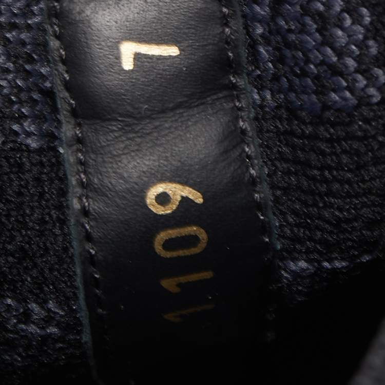 مملوكة مسبقًا Louis Vuitton Black/Grey Damier Knit Fabric Fastlane Low Top Sneakers Size 41