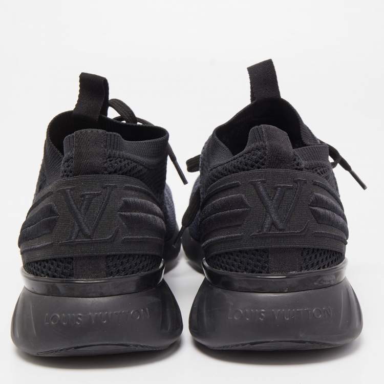 مملوكة مسبقًا Louis Vuitton Black/Grey Damier Knit Fabric Fastlane Low Top Sneakers Size 41