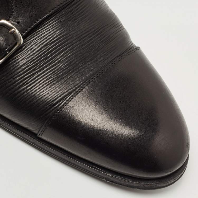 مملوكة مسبقًا Louis Vuitton Black  Leather Monkstrap Oxford Size 41 