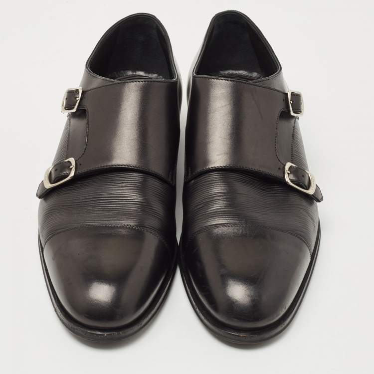 مملوكة مسبقًا Louis Vuitton Black  Leather Monkstrap Oxford Size 41 
