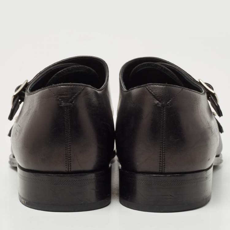 مملوكة مسبقًا Louis Vuitton Black  Leather Monkstrap Oxford Size 41 