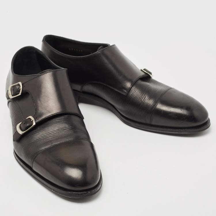 مملوكة مسبقًا Louis Vuitton Black  Leather Monkstrap Oxford Size 41 