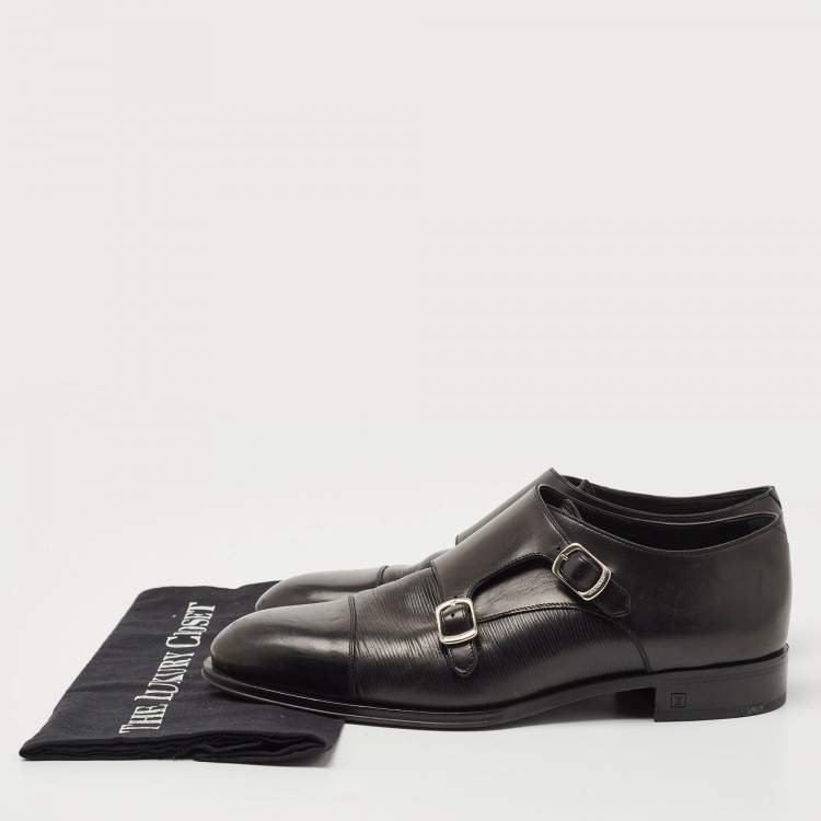 مملوكة مسبقًا Louis Vuitton Black  Leather Monkstrap Oxford Size 41 