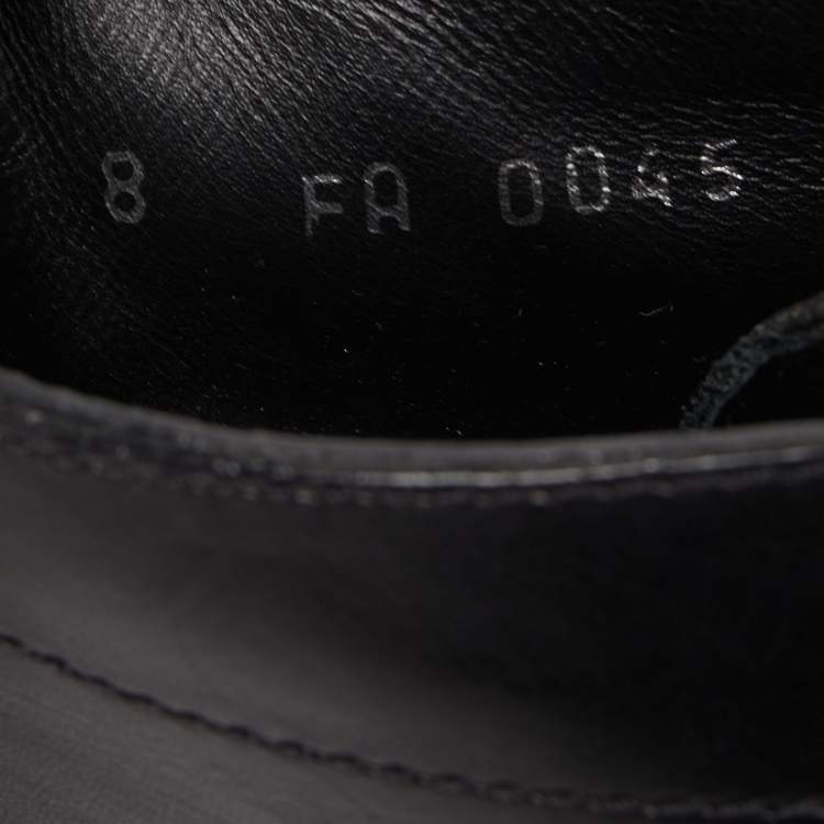 Pre Owned Louis Vuitton Black Leather High Top Loafers Size 42