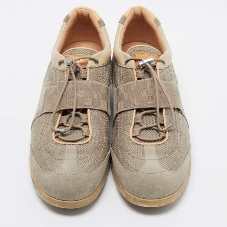 مملوكة مسبقًا Louis Vuitton Grey/ Beige Canvas and Leather Low Top  Sneakers Size 40