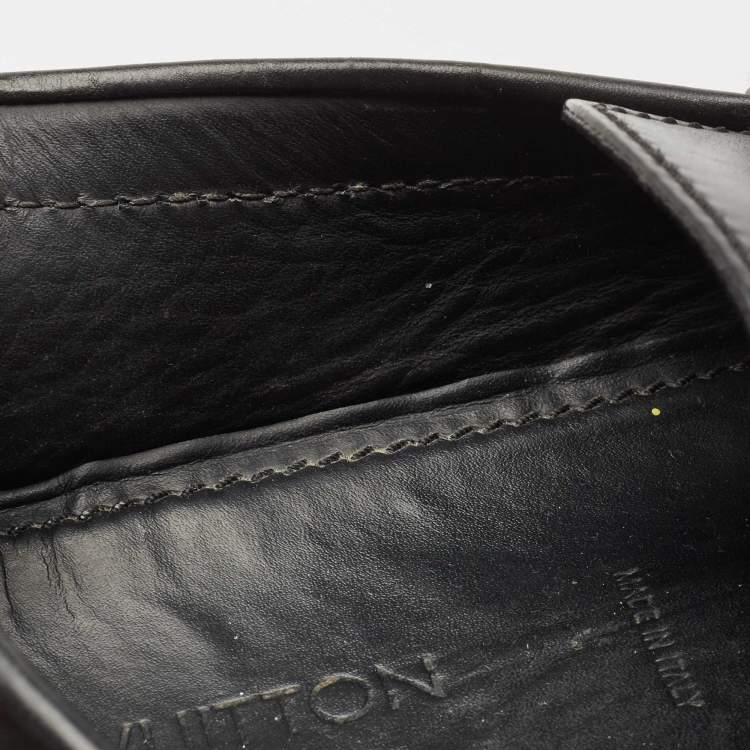 Pre Owned Louis Vuitton Black Leather Monte Carlo Loafers Size 44.5