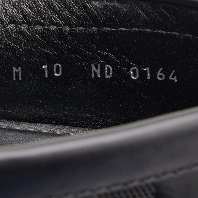 Pre Owned Louis Vuitton Black Damier Infini Leather Hockenheim Slip On Loafers Size 44