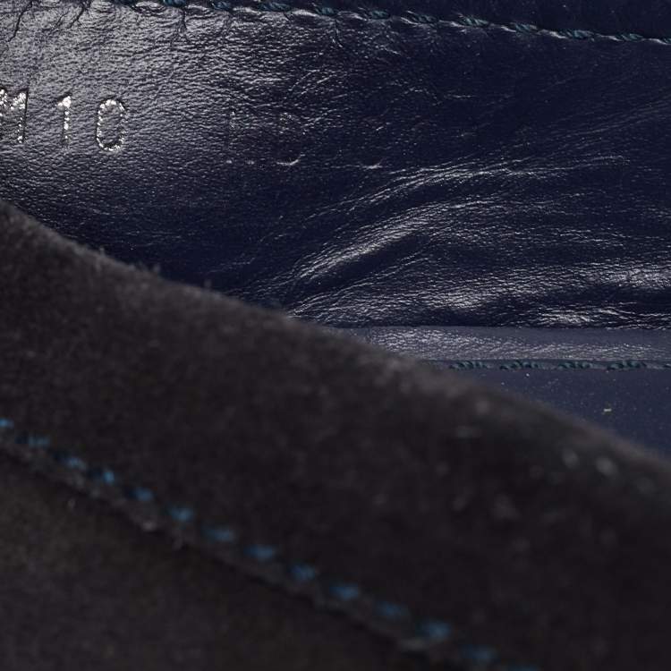 مملوكة مسبقًا Louis Vuitton Blue Suede Hockenheim Slip On Loafers Size 44