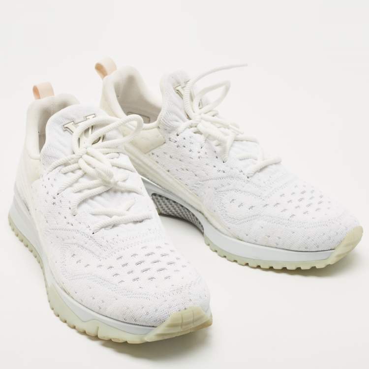 Pre Owned Louis Vuitton White Knit V.N.R Sneakers Size 44