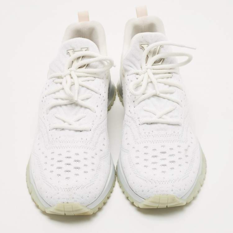 Pre Owned Louis Vuitton White Knit V.N.R Sneakers Size 44
