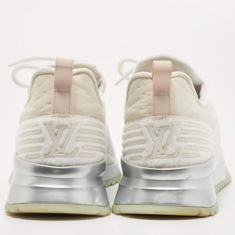 Pre Owned Louis Vuitton White Knit V.N.R Sneakers Size 44