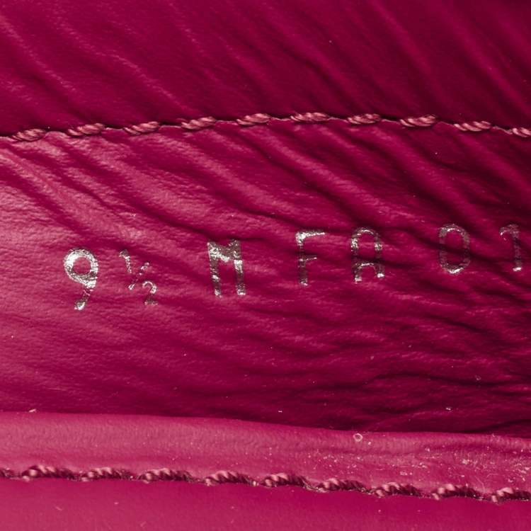 Pre Owned Louis Vuitton Burgundy Leather Monte Carlo Slip On Loafers Size 43.5