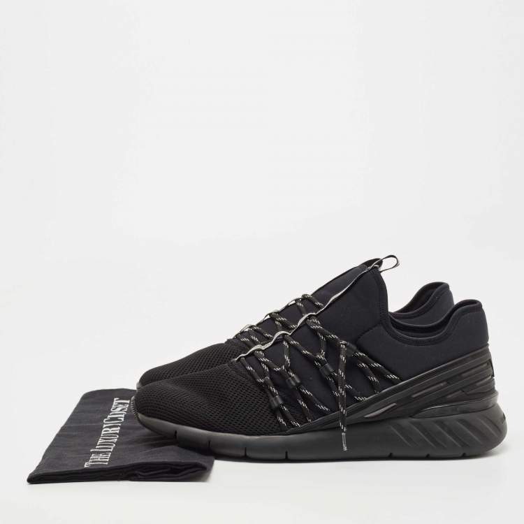 Pre Owned Louis Vuitton Black Mesh and Fabric Fastlane Sneakers Size 43.5