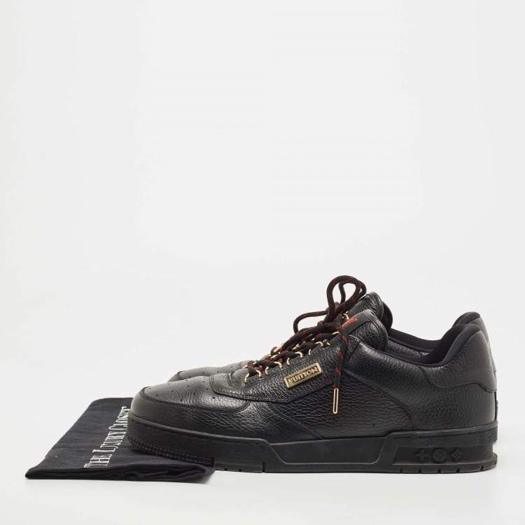Pre Owned Louis Vuitton Black Leather Low Top Sneakers Size 43