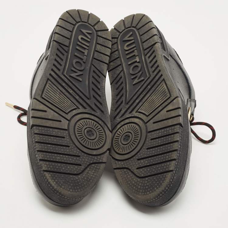 Pre Owned Louis Vuitton Black Leather Low Top Sneakers Size 43