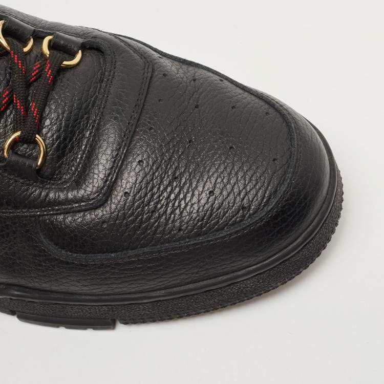 Pre Owned Louis Vuitton Black Leather Low Top Sneakers Size 43
