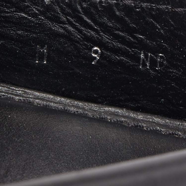 Pre Owned Louis Vuitton Black Leather Hockenheim Slip On Loafers Size 43