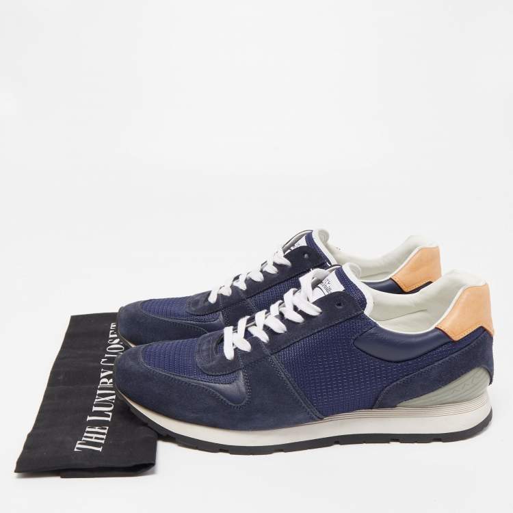 مملوكة مسبقًا Louis Vuitton Navy Blue Mesh and Leather Abbesses Sneakers Size 43