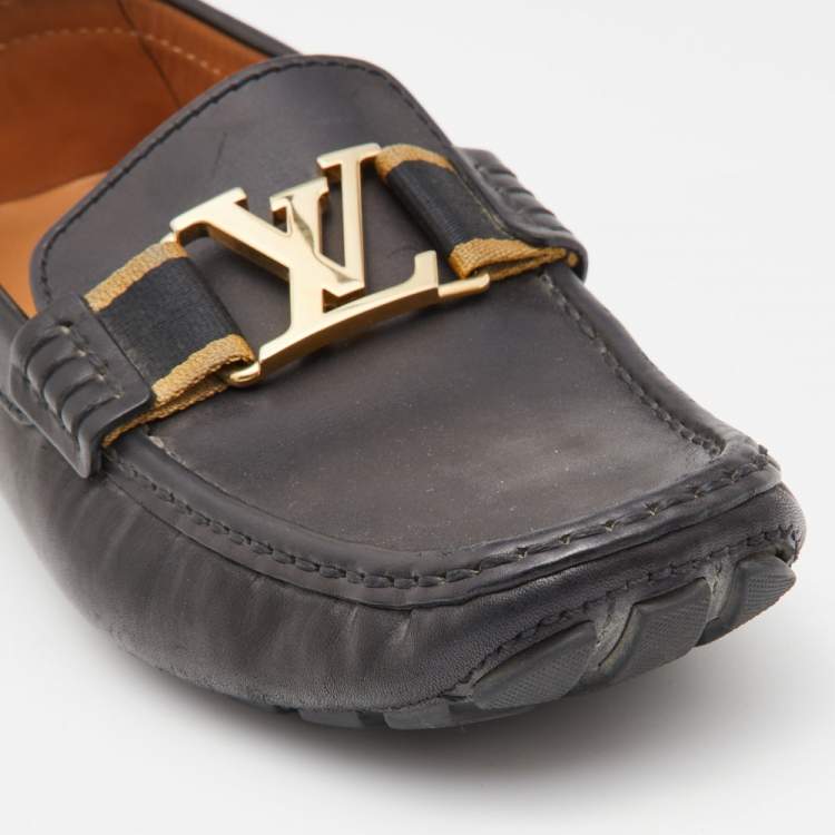 مملوكة مسبقًا Louis vuitton Black Leather Monte Carlo Slip On Loafers Size 40.5