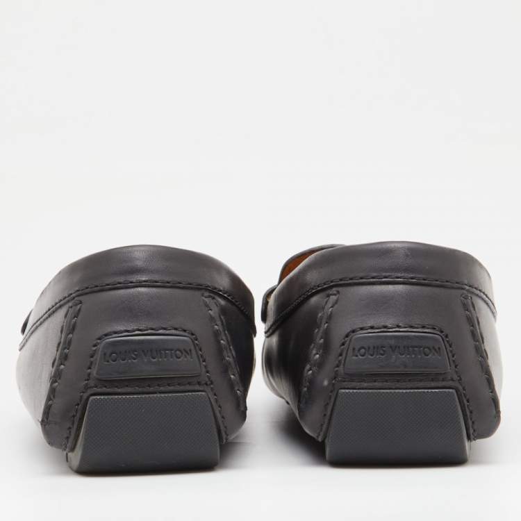 مملوكة مسبقًا Louis vuitton Black Leather Monte Carlo Slip On Loafers Size 40.5