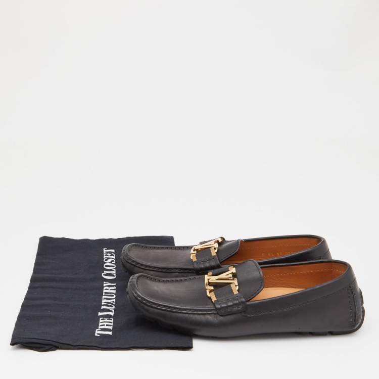 مملوكة مسبقًا Louis vuitton Black Leather Monte Carlo Slip On Loafers Size 40.5