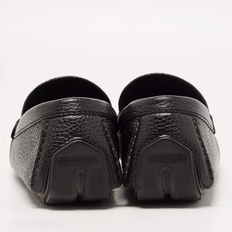 مملوكة مسبقًا Louis Vuitton Black Leather Slip On Loafers Size 43.5
