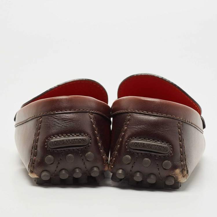 مملوكة مسبقًا Louis Vuitton Two Tone Leather Hockenheim Loafers Size 42