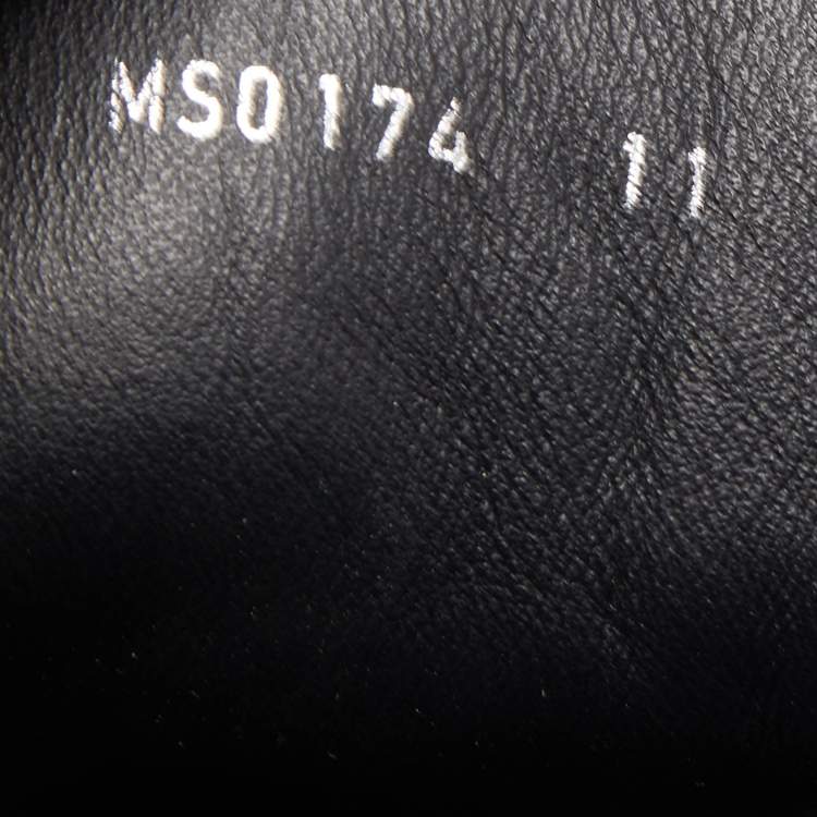Pre Owned Louis Vuitton Black/Brown Leather and Monogram Canvas Line Up High Top Sneakers Size 45