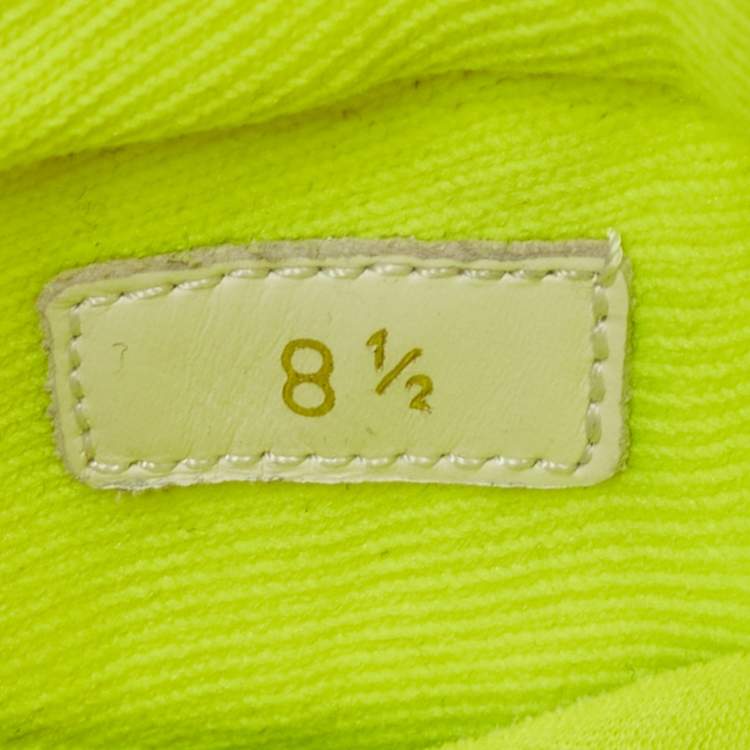 Pre Owned Louis Vuitton Neon Yellow Knit Fabric V.N.R Sneakers Size 42.5
