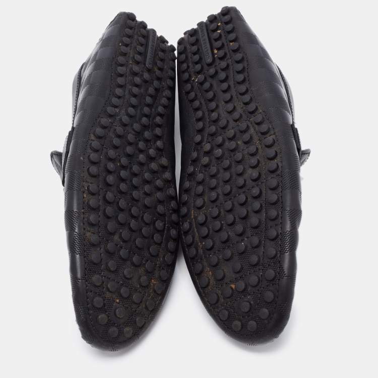Pre Owned Louis Vuitton Black Leather Hockehneim Loafers Size 43