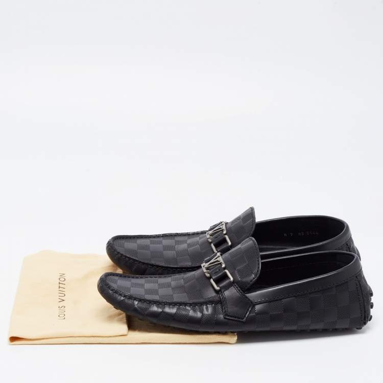 Pre Owned Louis Vuitton Black Leather Hockehneim Loafers Size 43