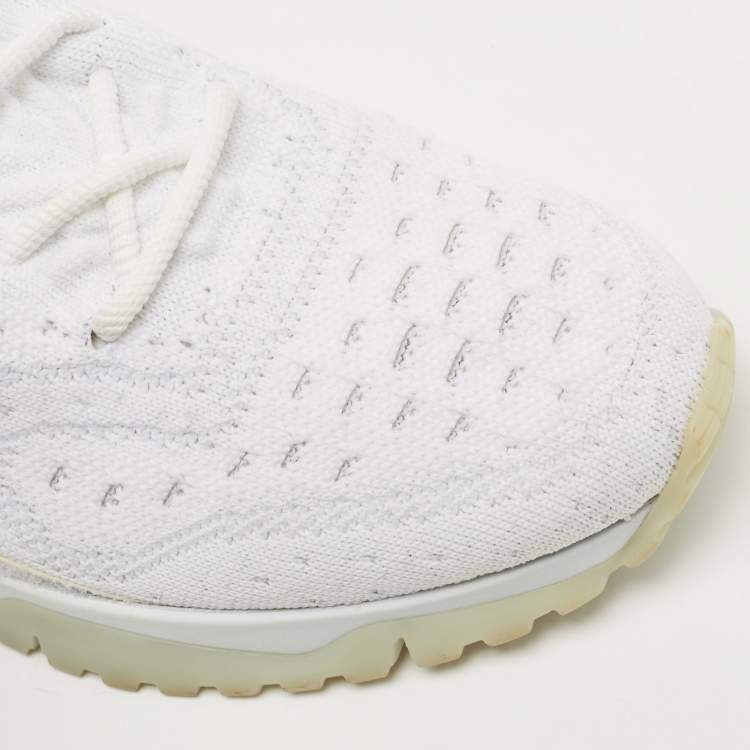 مملوكة مسبقًا Louis Vuitton White Knit Fabric V.N.R Sneakers Size 42