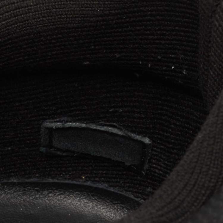 Pre Owned Louis Vuitton Black Knit Fabric V.N.R Sneakers Size 43.5
