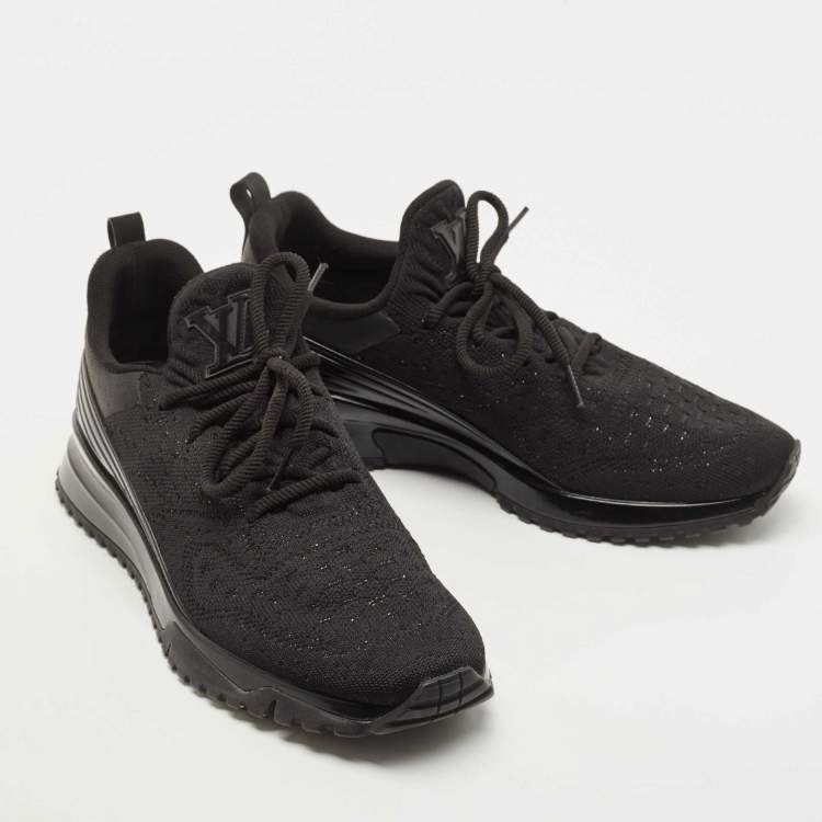 Pre Owned Louis Vuitton Black Knit Fabric V.N.R Sneakers Size 43.5