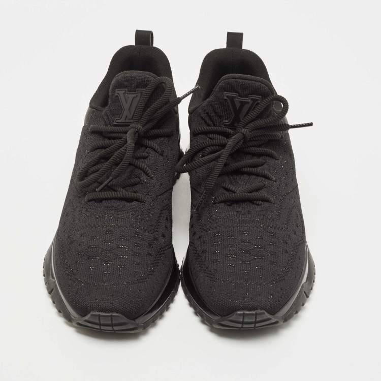 Pre Owned Louis Vuitton Black Knit Fabric V.N.R Sneakers Size 43.5