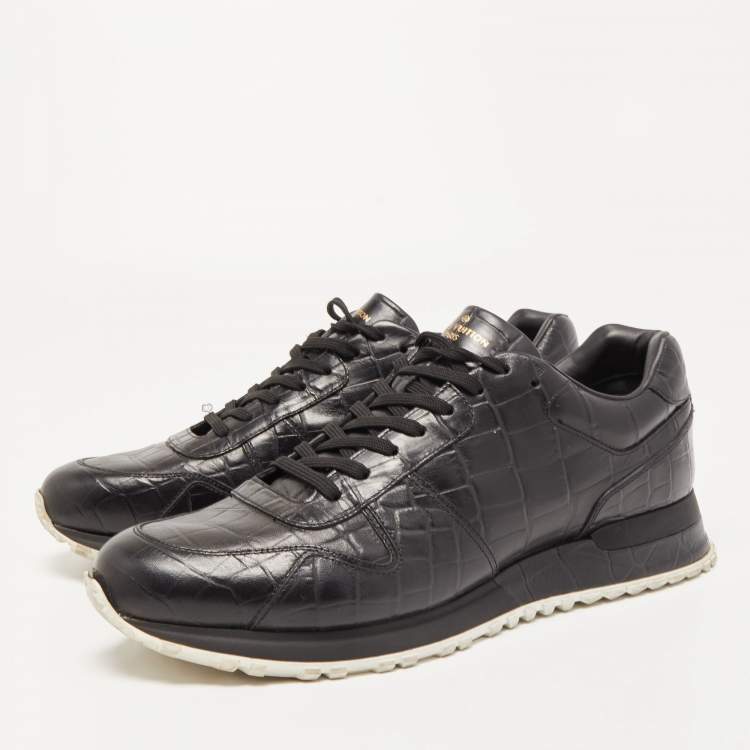 Louis Vuitton Black Damier Fabric and Leather Run Away Sneakers Size 42.5  Louis Vuitton