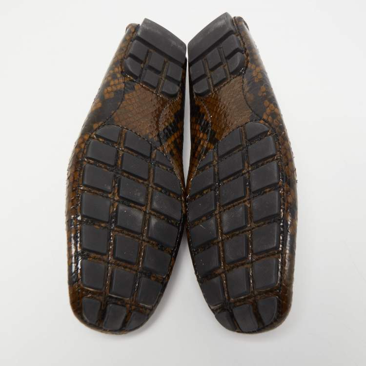 مملوكة �مسبقًا Louis Vuitton Two Tone Python Monte Carlo Loafers Size 42.5