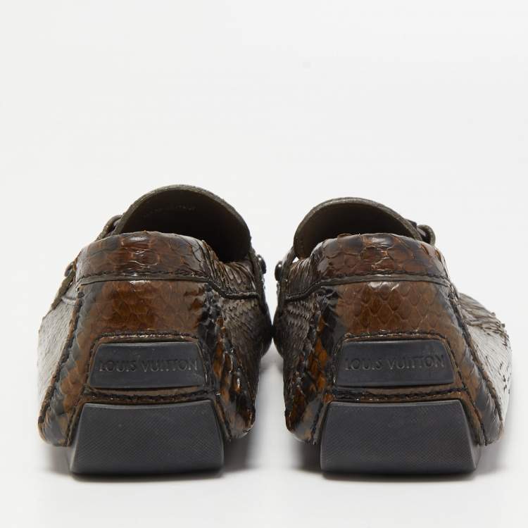مملوكة مسبقًا Louis Vuitton Two Tone Python Monte Carlo Loafers Size 42.5
