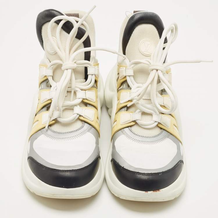 Pre Owned Louis Vuitton Multicolor Mesh and Leather Archlight Low Top Sneakers Size 40.5