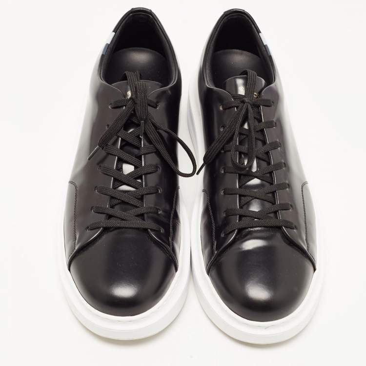 Pre Owned Louis Vuitton Black Leather Beverly Hills Sneakers Size 44