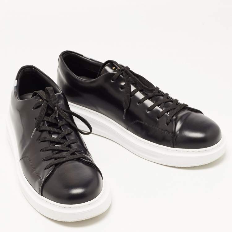 Pre Owned Louis Vuitton Black Leather Beverly Hills Sneakers Size 44