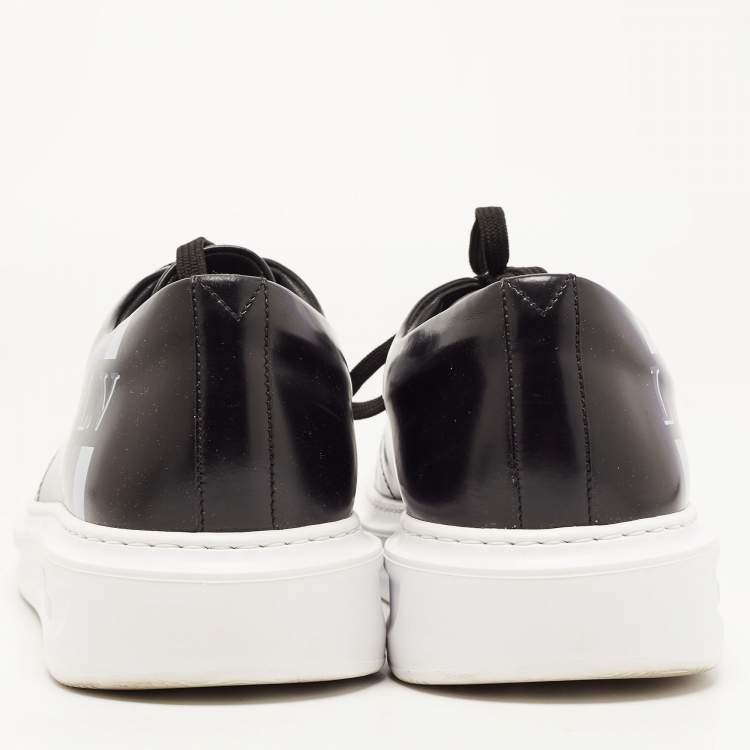 Pre Owned Louis Vuitton Black Leather Beverly Hills Sneakers Size 44