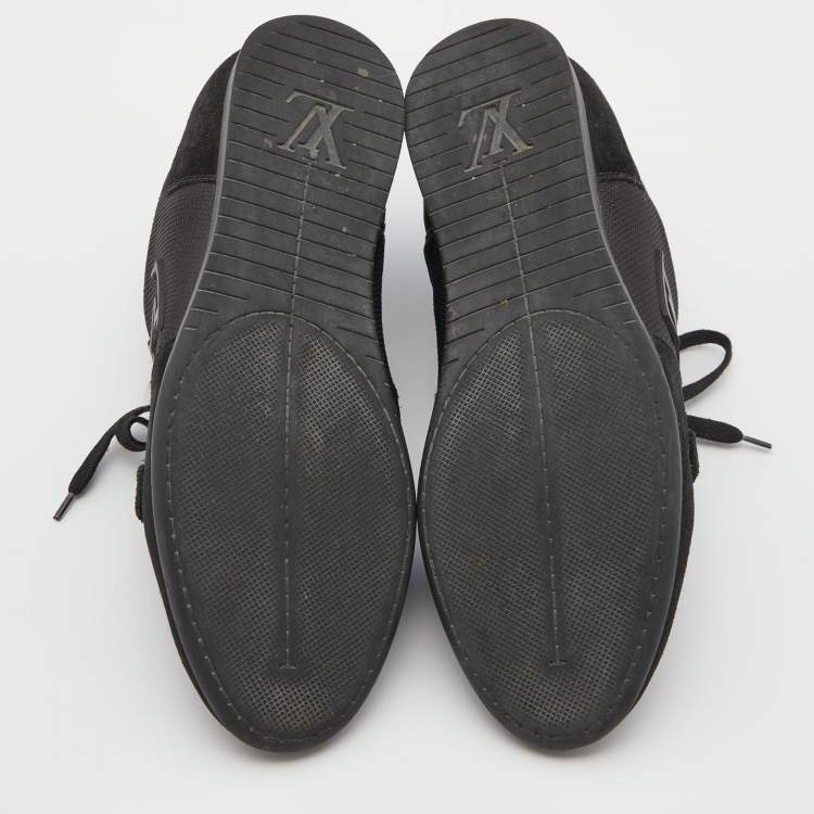Pre Owned Louis Vuitton Black Suede and Mesh Trainers Low Top Sneakers Size 40