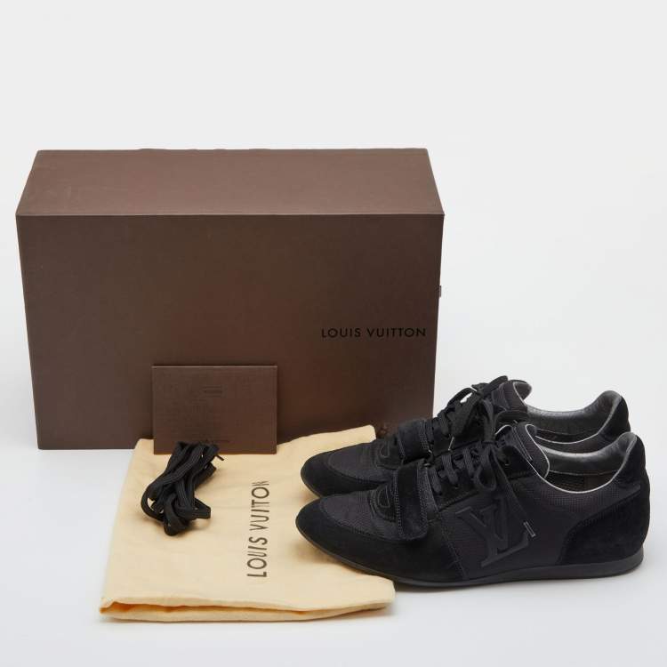 Pre Owned Louis Vuitton Black Suede and Mesh Trainers Low Top Sneakers Size 40