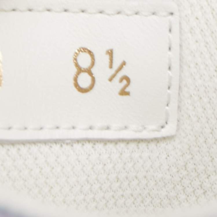 Pre Owned Louis Vuitton White Leather Luxemborg Sneakers Size 42.5
